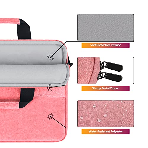 14-15 Inch Laptop Sleeve Case Shoulder Bag with Handle, Pink | Compatible with for 14 Inch MacBook Pro/Max, 15 Inch MacBook, 14-15 Inch Laptop Computer, Laptop Carrying Bag Briefcase - color: Pink, size: 14/15 Inch