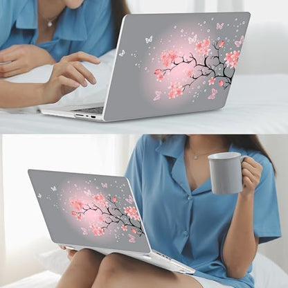 Mektron Case for M5 MacBook Pro 14 inch 2026 Model A3427 A3426 Fit 2025-2021 Model A3434 A3112 M4 A3112 A3401 A3185 M3 A2918 A2992 M2 A2779 M1 A2442 Pro/Max Cover, Butterfly Cherry Blossom - color: Butterfly Cherry Blossom