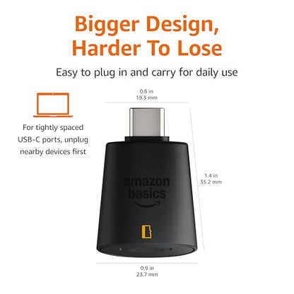 Amazon Basics Micro SD Card Reader USB-C 3.0, High Speed Data Transfer up to 200MB/s, Compatible with Smartphones, Tablets, Laptops - size: USB-C