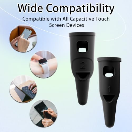 4 Pack Finger Stylus Pen for Touchscreen - 2 Sizes Touch Screens Pen Adults | High Precision Sensitivity Silicone Capacitive Stylus Suitable for iPad/iPhone/Android Phones Tablets