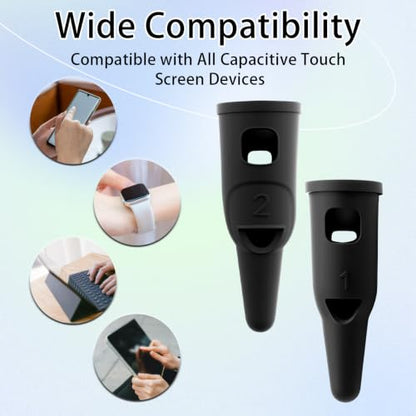 4 Pack Finger Stylus Pen for Touchscreen - 2 Sizes Touch Screens Pen Adults | High Precision Sensitivity Silicone Capacitive Stylus Suitable for iPad/iPhone/Android Phones Tablets