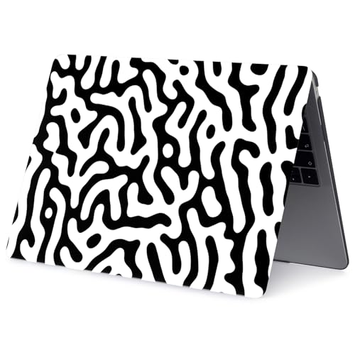 Hard Case Compatible with Old Version MacBook Pro 13 inch Case 2012 2011 2010 2009 2008 Release A1278 with CD-ROM, Laptop Plastic Hard Case Shell & Keyboard Cover, Black & White - color: 1571 Black & White, size: A1278(Pro 13" w/CD-ROM 2008-2012)