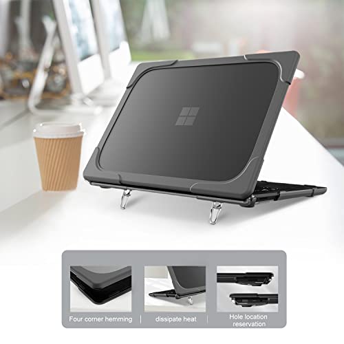 Batianda Durable Stand Case for Microsoft Surface Laptop 13.5 Inch, Grey | Fits Surface Laptop 3/4/5 13.5" with Alcantara Palm Rest, Heavy Duty Ergonomic Foldable Stand, TPU Bumper, Matte Hard Shell - color: Gray, size: with Alcantara material Palm Rest