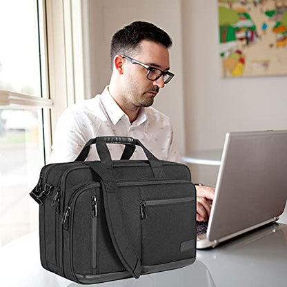 VANKEAN Expandable Waterproof Laptop Briefcase Fits Up to 17.3" for Travel