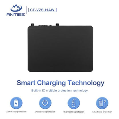 ANTIEE CF-VZSU1AW Battery Replacement for Panasonic Toughbook CF-33 Series | Compatible with CF-33MK1 CF-33AEHFATG CF-33AEQGATG CF-33AEHFZTN/GATG CF-33LEHFAT3/GAT3 CF-VZSU1AJS CF-VZSU1AR 1950mAh 21.65Wh - size: 4.8*3.6*0.4inch CF-33
