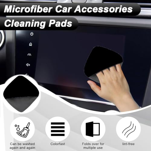 BFXM 2PCS Car Screen Cleaner, 4.1''×4.1'' Black Microfiber Dashboard Wipes | Square Microfiber Cloth, Automotive Display Wipes,Vehicle Screen Cleaner Tool for Dashboard Display, Car Interior Tool - color: Black& Grey