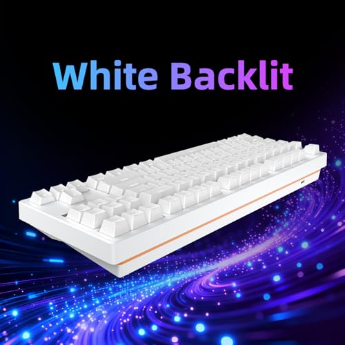 IROK FE87 V2 Wired TKL Layout Mechanical Keyboard, Support SODC, Gasket Structure, Hot Swappable, Gaming Keyboard (White/Twilight Smoke Switch) - color: white, size: Twilight Smoke Switch