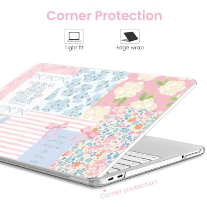 AKIT for MacBook Neo 13 Inch Case 2026 Model A3404, Anti-Scratch Protective Hard Shell Compatible with New MacBook Neo 13" + 2 Keyboard Covers + Screen Protector, Aesthetic Pastel Flowers
