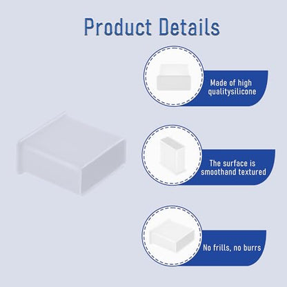 10 PCS USB2.0 Port Anti-dust Plugs, PE Covers Caps Stoppers, Port Protector for PC Computer Laptop Router Network Hub or Other Standard USB 2.0, 0.51 x 0.2 (LxW) - size: USB2.0/Transparent/10 PCS