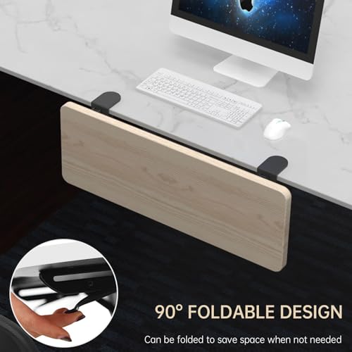 Sisyphy Ergonomics Desk Extender Tray, 29.5x9.5" Punch-Free Clamp on, Foldable Keyboard Drawer Tray, Table Mount Arm Wrist Rest Shelf, Computer Elbow Arm Support - color: Carbon, size: 29.5*9.5"(75*24cm)