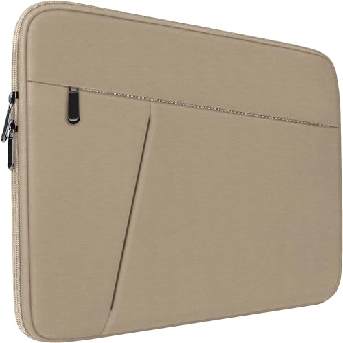 15.6 inch Laptop Sleeve, Shockproof Protective Computer Carrying Cover with Front Pocket, Briefcase Handbags Laptop Case for 15.6 inch HP, Dell, Acer, Asus, Notebook, Khaki - color: Khaki, size: 15.6 inch