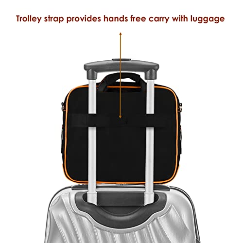 Sleek and Durable Laptop Carry Case -Versatile Office and Travel Messenger Bag with Secure Pockets,Up to 12-inch Laptop Space - color: Orange, size: 15.6 inch