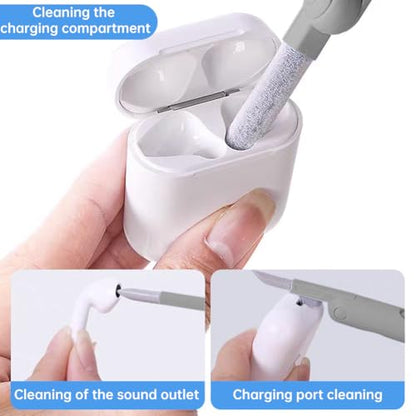 7 in 1 Laptop Cleaning Kit Keyboard Cleaner,Computer Screen Cleaning Brush Tool,Computer Cleaning Tools Kit Corner Gap Duster Keycap Puller(Grey)