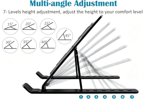 Adjustable & Foldable Laptop Stand | Portable Notebook & Tablet Holder | Portable, Notebook Holder, Tablet Holder