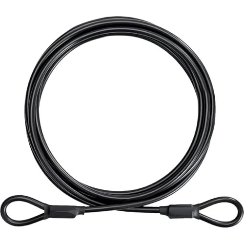 3/16 Inch (5mm) Security Cable with Loops, Weatherproof Vinyl Coated Steel Cable for Indoor & Outdoor Use (Black, 6FT) - color: Black, size: 6FT