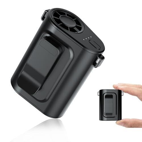 Waist Fan Portable Ultra Lightweight Design | Belt Clip on Fan for Shirt, Up to 36H Runtime, High Speed 18000RPM Strong Airflow, Neck Body Fan Camping Essentials