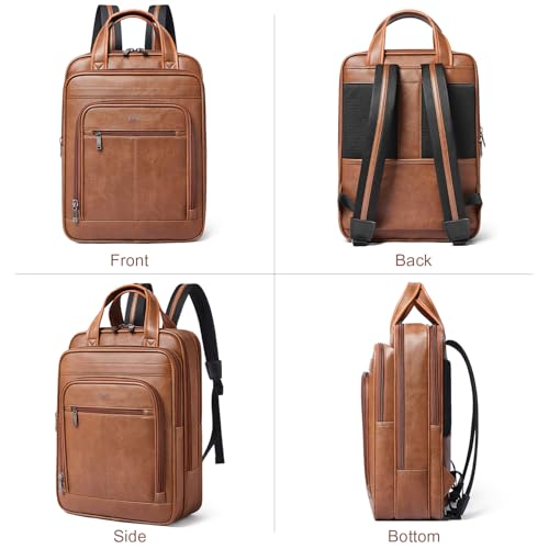 Shrrie 15.6" Laptop Backpack,Business Work Backpack Briefcase,Durable Computer Backpack for Office,Travel,College,Two-toned Brown - color: Two-toned Brown