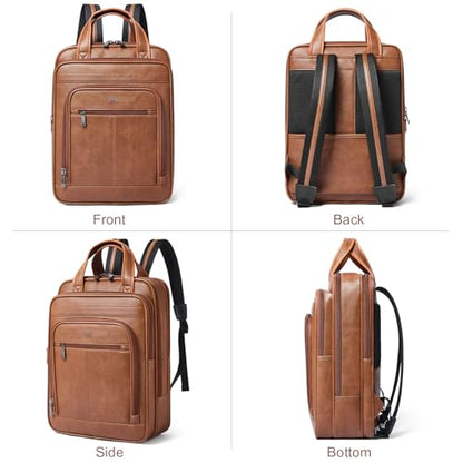 Shrrie 15.6" Laptop Backpack,Business Work Backpack Briefcase,Durable Computer Backpack for Office,Travel,College,Two-toned Brown - color: Two-toned Brown