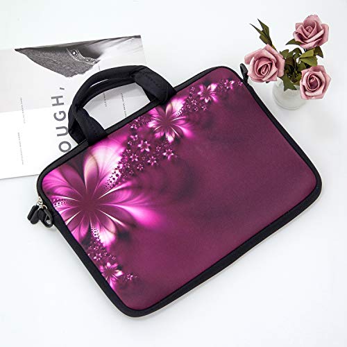 10 inches Messenger Bag Carrying Case Sleeve with Handle Accessory Pocket Fits 7 to 10-Inch Laptops/Notebook/ebooks/Kids tablet/Pad (7-10.2 inch, Flowers) - color: Flowers, size: 7-10.2 inch