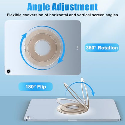 Tablet Ring Holder - Adjustable Universal Tablet Hand Strap Holder Stand | 360 Degree Handle Grip Adhesive Handle Mount for iPad Air Pro Mini /Galaxy Tab/ Lenovo/Xiaomi/Huawei/Kindle All 7-13" Device - color: Gold