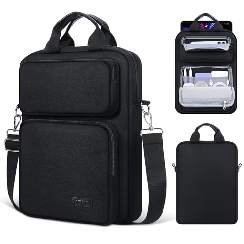 MoKo 10-13 inch Tablet Sleeve Bag Carrying Case with Multiple Pockets | Fits iPad Pro/Air M4 13-inch, iPad Pro 12.9/11-inch, iPad 10th/Air 5/4th 10.9 and Galaxy Tab S8+/S9+ 12.4, Black - color: Black, size: 13 Inch
