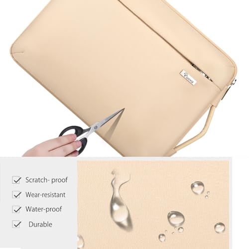Voova 13.3-13 Inch Laptop Sleeve, Laptop Cover, MacBook Case, Apricot | Slim splash-proof 13-inch laptop sleeve compatible with MacBook Air/Pro M1-M4, HP, Lenovo, Asus and Acer for daily use - color: Apricot, size: 12.6-13.6 Inch