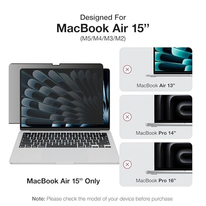AMAZINGthing for MacBook Air 15" [RADIX MagPrivacy] M5/M4/M3/M2, Magnetic Screen Protector, ±30° Privacy Viewing, Removable Privacy Film, 9H Hardness, 200μm Thin Profile, Reusable with Folder - size: Macbook Air M5 15 inch M5/M4/M3/M2