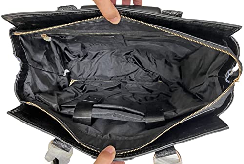 JKM and Company Alligator Compatible With Computer iPad, Laptop Tablet Rolling Tote Bag Briefcase Carryall Bag | Compatible With - style: Savannah