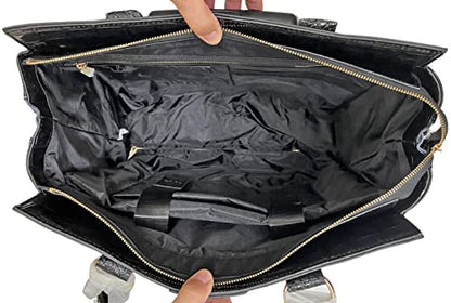 JKM and Company Alligator Compatible With Computer iPad, Laptop Tablet Rolling Tote Bag Briefcase Carryall Bag | Compatible With - style: Savannah