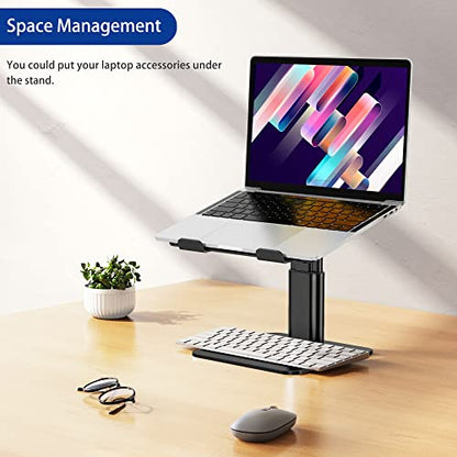 BESIGN LSX6N Laptop Stand, Ergonomic Adjustable Notebook Riser, Computer Holder, Laptop Mount Compatible with 10-15.6" Laptops, Black - color: Black