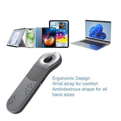 Bewinner Wireless Presenter Remote, Rechargeable Bluetooth Presentation Clicker with 2.4G USB Receiver for PC Laptop Meetings Teaching (Grey) - color: Grey