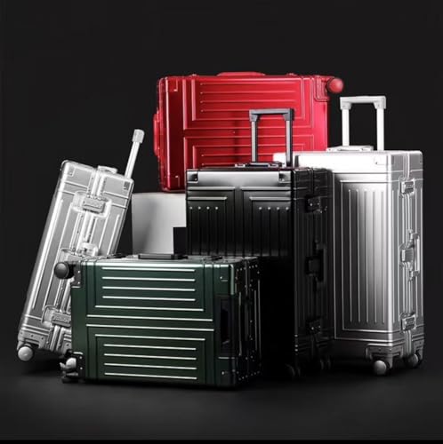 All Aluminum Magnesium Carry On Luggage，Cut from Whole Aluminum Sheet，22x14x9 Airline Approved ，（3rd Generation，Premium Magnesium Metal zipperless suitcase ） (black, 26inch) - color: black, size: 26 inch