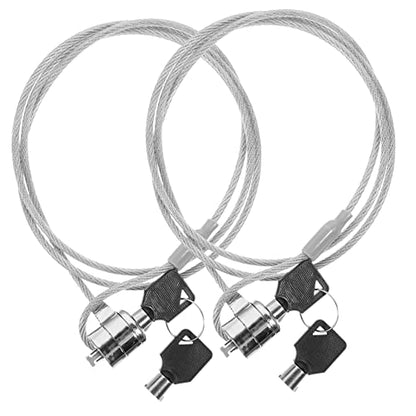 MERRYHAPY 2sets Keyed Cable Lock for Laptop and Monitor Security Lock Keys -Theft Design for Digital Devices Compatibility