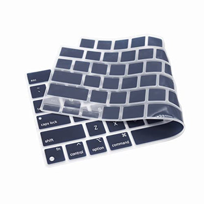 Se7enline Compatible with MacBook Keyboard Cover Skin for Mac Neo & Air 13/15 & Pro 14/16 inch (M5 M4 M3 M2 M1 A18 Pro) 2026/2025/2024/2023/2022/2021 Silicone Waterproof Dustproof Durable,Navy Blue - color: Navy Blue