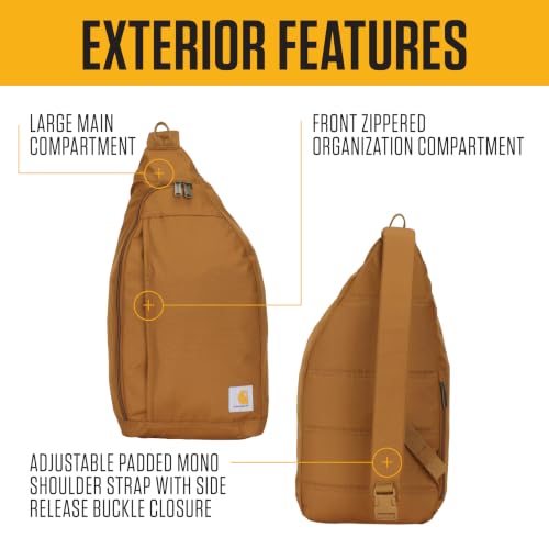 Carhartt Durable Sling Bag, Crossbody Backpack with Side Release Buckle, Tablet Sleeve and Adjustable Strap, Port, 10L - color: Port