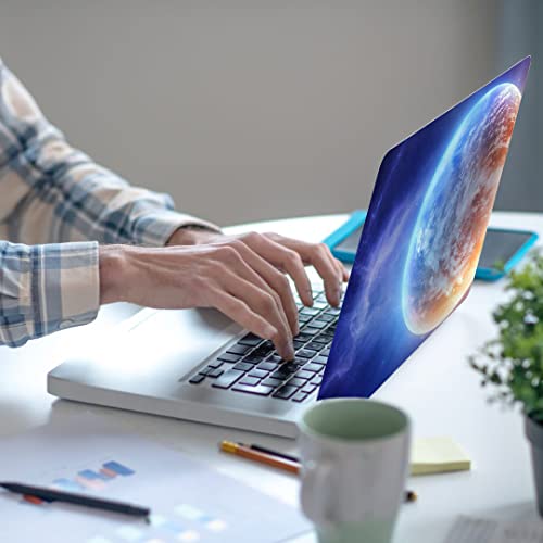 Laptop Skin Sticker,13.3 14 15 15.4 15.6 inch Laptop Skins,Universal Vinyl Decal,Dustproof Scratch Resistant Reusable Cover Protector with Free 2 Wrist Pads (Earth) - color: Earth
