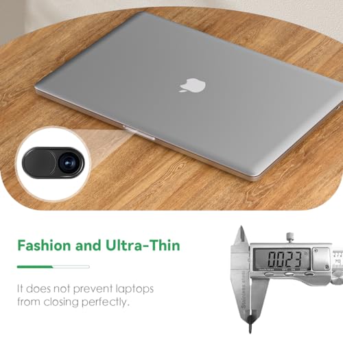 CloudValley Laptop Camera Cover Slide, Metal 0.023 Inch Ultra-Thin, 2 Packs | Web Webcam Cover for MacBook Pro / Air, Laptop, iMac, iPad, iPhone 8/7, Computer Accessories, Privacy Protection, Black - color: Black-2 Pcs
