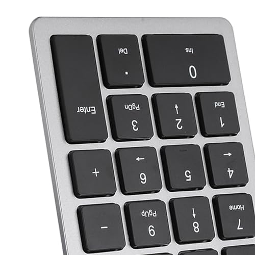Keenso Number Pad, Wireless Numeric Keypad with Ergonomic Design, 22 Keys Portable Keyboard for Laptop Users, Compatible with and (Iron Gray) - color: Iron Gray