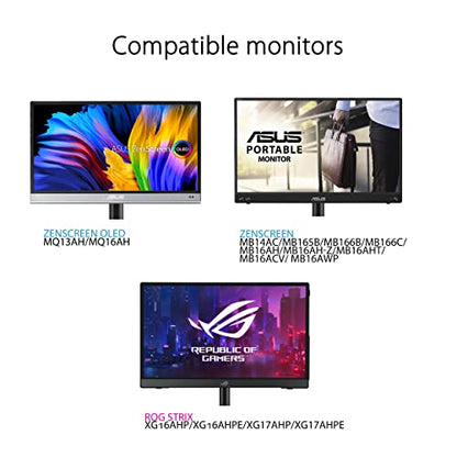 ASUS ZenScreen Stand MTS02D - Ergonomic Stand for Portable Monitors, Tilt, Pivot, Height adjustments, 1/4” Tripod Socket Compatible, Work from Home Setup, Home Office