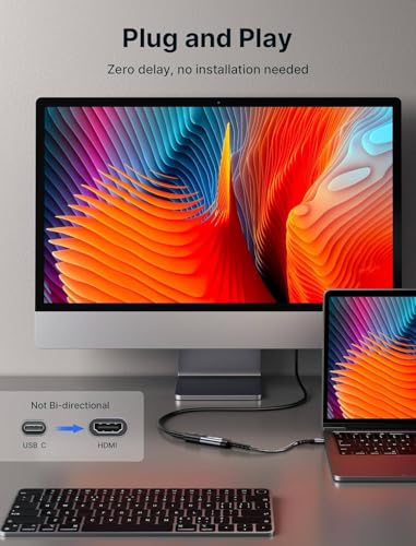 JSAUX USB C to HDMI Adapter 4K@30Hz for iPhone 17, MacBook, Surface, Grey | One-way USB C to HDMI only with 4K@30Hz video; aluminum shell for iPhone 17/16 Pro Max, MacBook and Galaxy S25 - style: 1-Pack Grey