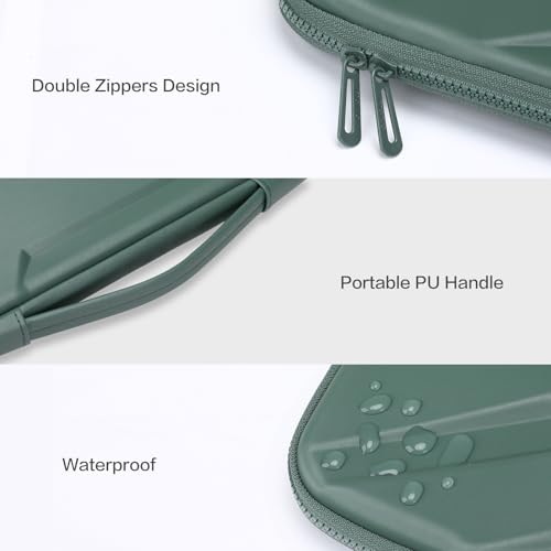 MOSISO Laptop Case 15.6 inch, 15-16 inch Laptop Sleeve, Antique Green | Compatible with MacBook Pro 16 / Air 15,HP Acer Dell Lenovo ASUS,Artistic Geometric EVA Carrying Case Hard Shell with Handle - color: Antique Green, size: 15.6 inch