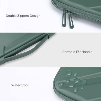 MOSISO Laptop Case 15.6 inch, 15-16 inch Laptop Sleeve, Antique Green | Compatible with MacBook Pro 16 / Air 15,HP Acer Dell Lenovo ASUS,Artistic Geometric EVA Carrying Case Hard Shell with Handle - color: Antique Green, size: 15.6 inch