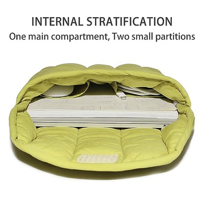 Puffy Laptop Sleeve 13-14 Inch Streak-Green, Protective Carrying Case for Men and Women, Cute Case Bag Compatible with 13 and 14 Inch Laptops, for MacBook Air M2, Asus/Dell Xps in Cover | Compatible with 15-16 Inch Macbook Pro/Air, Asus/Dell Xps/Lenovo La