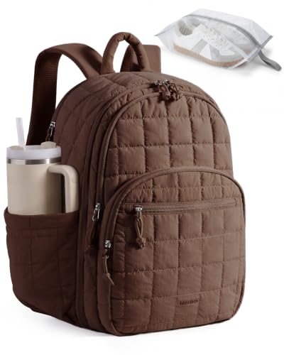BAGSMART Travel Backpack for Women, 17.3" Carry on Backpack, Chocolate | Airline Approved Personal Carry-on Size, Shoe Bag & TSA-approved Toiletry Bag, Trolley Sleeve, Water-Resistant - color: Coffee Brown, size: Large 17.3 Inch