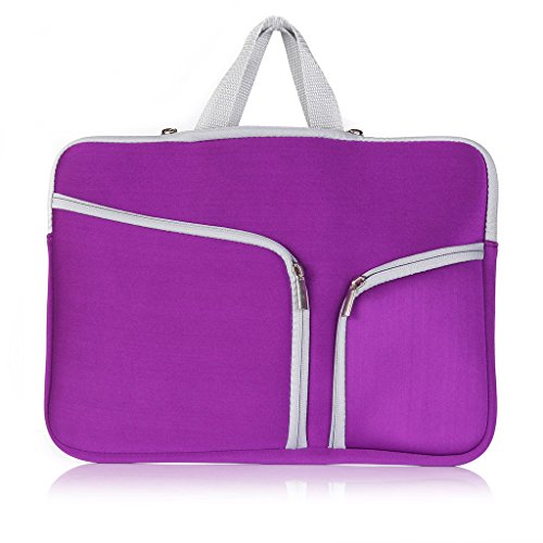 UESWILL Neoprene Soft Sleeve Bag Briefcase Compatible with 13 inch MacBook Pro/MacBook Air / 13 inch Ultrabook Chromebook Notebook Netbook Computer Tablet & 12.9 iPad Pro,(Purple) - color: Purple, size: 12.5-12.9-13-13.3 inches