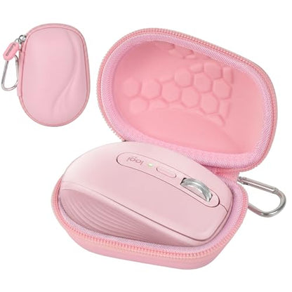 Comecase Compact Mouse Case for Logitech MX Anywhere 3S/3/2S/2 | Hard Shell Storage, Raised Inner Dots, Accessory Groove, Carabiner, Travel and Business Use, Pink, Bag Only - color: Pink