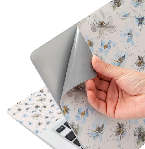 11.6 13 13.3 14 15 15.6 inches Netbook Laptop Skin Sticker Decal Reusable Protector Cover Case for Laptop Notebook chromebook Blue Flowers W-NEK-57 - color: W-NEK-57
