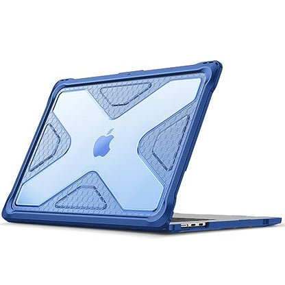 Fintie Rugged Case for MacBook Air 15 Inch, Blue | A3448 A3241 A3114 A2941, 2023 2024 2025 2026, M2 M3 M4 M5, TPU Bumper, Heavy Duty Hard Shell Cover - color: Blue