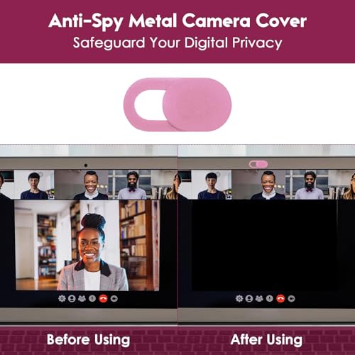 5Pcs Ultra-Thin 0.03 Inch Webcam Cover Slide, Privacy Security Camera Blocker, Strong Adhesive Laptop Phone Tablet Camera Cover for Pro iPhone iPad iMac PC Accessories-Pink - color: Pink