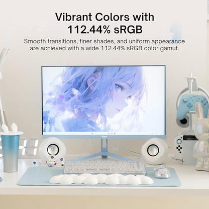 Pixio PX248 Wave Blue 24 inch 200Hz Refresh Rate FHD 1080p Resolution Fast IPS Panel 1ms GTG Response Time Built-in Speakers Gaming Monitor with Adaptive Sync - color: Blue